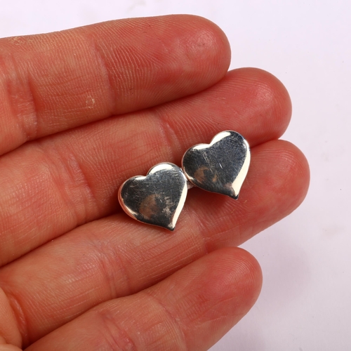 1301 - HANS HANSEN - a Danish sterling silver double-heart design brooch, length 24mm, 3.3g