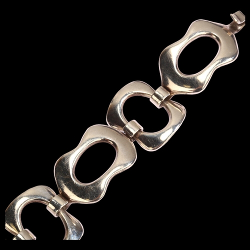 1303 - BUCH & DEICHMANN - a Danish sterling silver abstract link bracelet, length 18.5cm, 60.9g