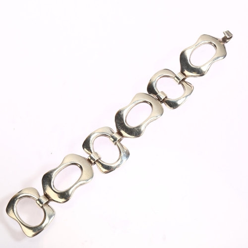 1303 - BUCH & DEICHMANN - a Danish sterling silver abstract link bracelet, length 18.5cm, 60.9g