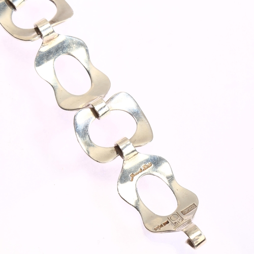 1303 - BUCH & DEICHMANN - a Danish sterling silver abstract link bracelet, length 18.5cm, 60.9g