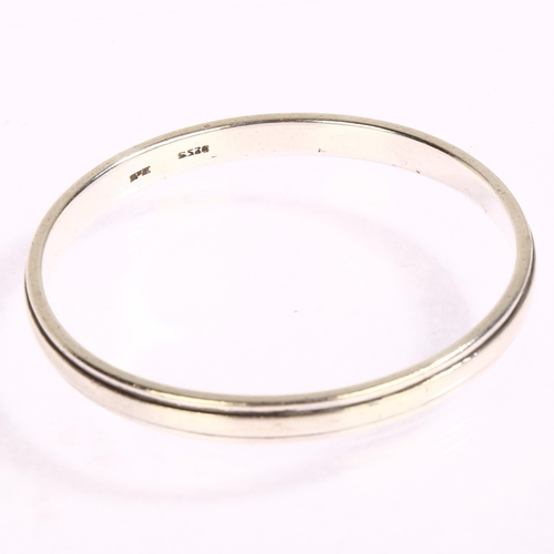 1390 - HANS HANSEN - a sterling silver plain form circular bangle, internal diameter 64mm, 37g