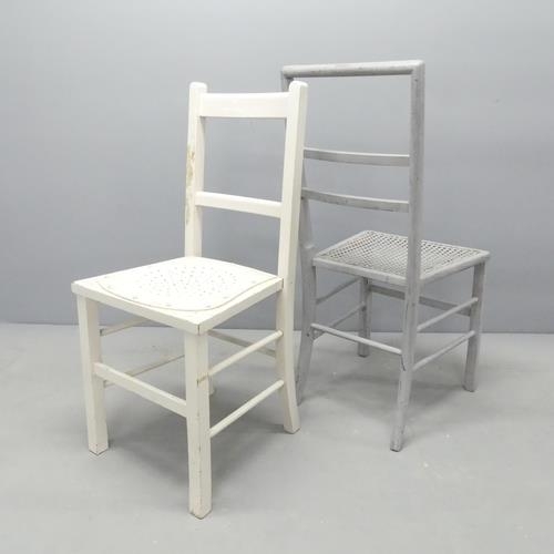 2714 - Two similar painted chairs, one with cane seat.