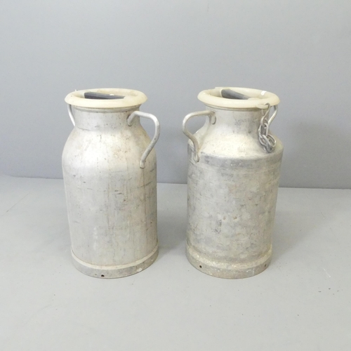 2726 - A pair of French galvanised milk churns. 40x50cm.