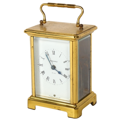 116 - BAYARD - a brass-cased 8-day carriage clock, case height not including handle 11.5cm