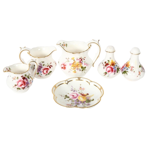 145 - 6 pieces of Royal Crown Derby Posies china, to include a graduated set of 3 milk and cream jugs, cru... 