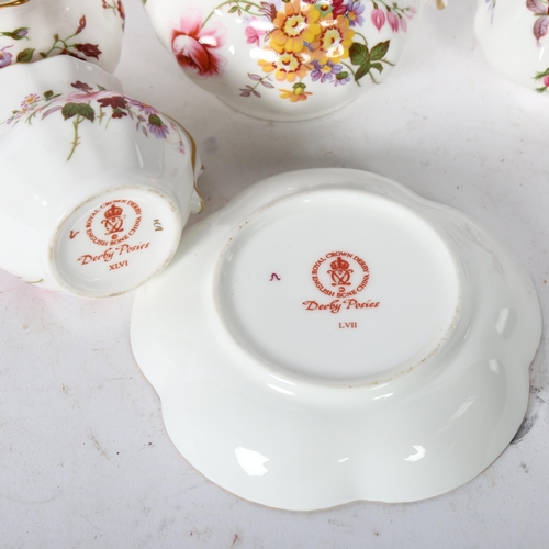 145 - 6 pieces of Royal Crown Derby Posies china, to include a graduated set of 3 milk and cream jugs, cru... 