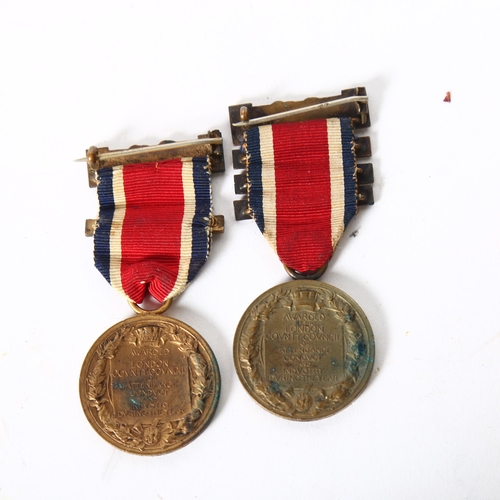 148 - 2 George V King's medals, 1911-1912 and 1913-1914, these were awarded by London County Council to P ... 