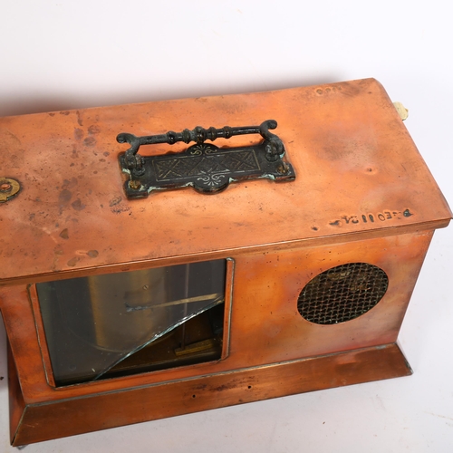 174 - SHORT & MASON, LONDON - a brass-cased Antique barograph, barograph appears to be using chart no. 38,... 