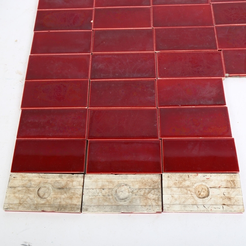 178 - A box of burgundy hearth tiles, all unused, stamp to the reverse appears to read 