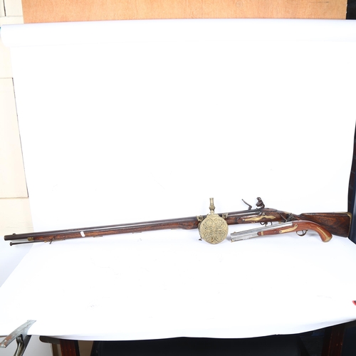 73 - *WITHDRAWN * DUBLIN CASTLE - an 18th/19th century rifle, barrel with GR and military cipher, L147cm,... 