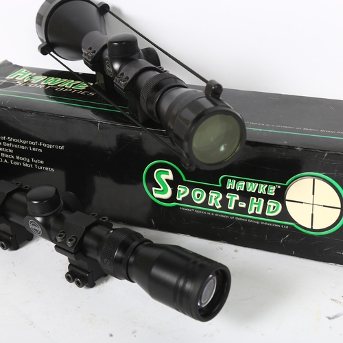 76 - 2 Hawke sport HD rifle 3-9x50 telescopic rifle scopes, 1 boxed