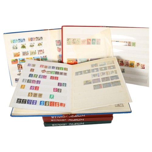 90 - 7 hardback stamp albums, mainly stock books UK and worldwide