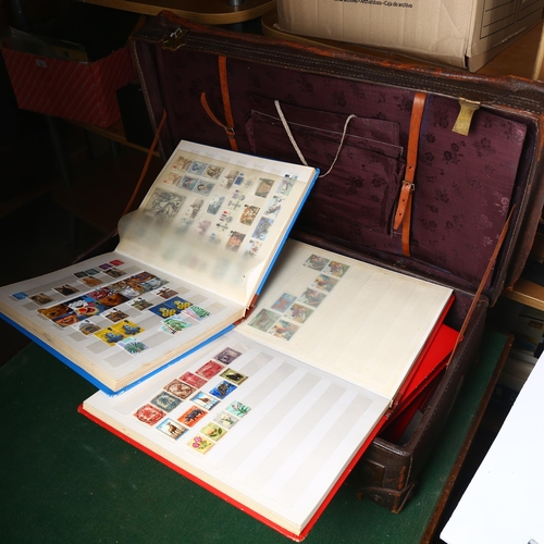 90 - 7 hardback stamp albums, mainly stock books UK and worldwide