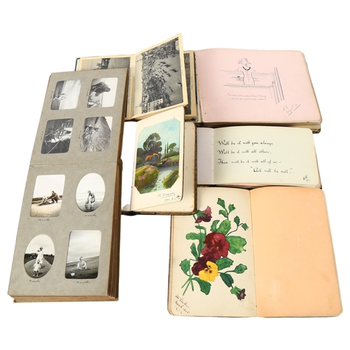 97 - A group of various albums, including family photographs, 4 various sketchbooks with drawings, sketch... 