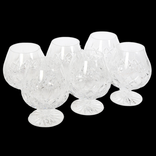 186 - A group of 6 crystal cut-glass Brandy balloons, with star bases (6)