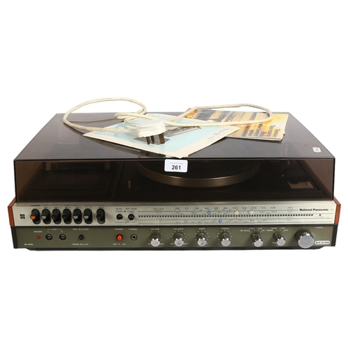 261 - PANASONIC - a Panasonic compact stereo system, including cassette tape recorder and record player, m... 