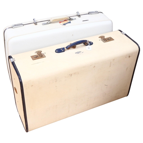 275 - A Vintage American Tourister hardshell suitcase, and a second Vintage Overpond hardshell suitcase, l... 