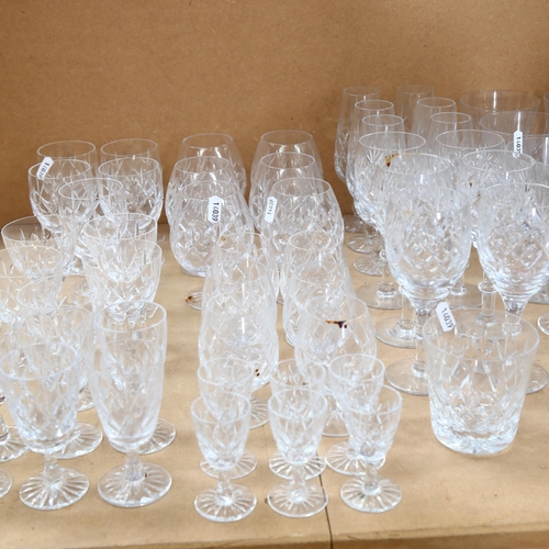 377 - A suite of Royal Doulton / Thomas Webb  crystal glassware in Clifton pattern, including Champagne fl... 