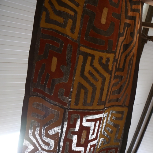 395 - A large Congolese patterned cloth, length approx 4.8m, width 60cm approx