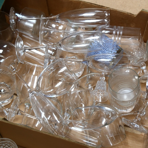 396 - 2 boxes of cut-crystal and other drinking glasses