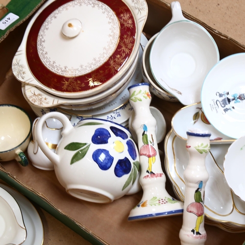 415 - Candlesticks, Vintage tea and dinnerware