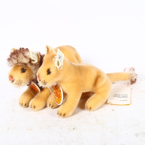 A pair of Steiff Arche Noah s Ark lions male and female ref