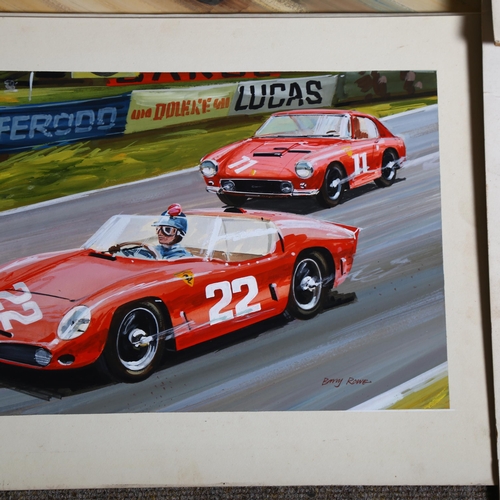 103 - Motorsport Interest - Barry Rowe (1936-2022), British, 4 original gouache Motorsport pictures from e... 