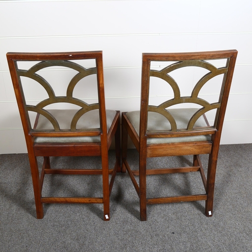 104 - Rowley, a pair of 1930s Art Deco side chairs with stylised gilt wood back with maker’s labels, heigh... 