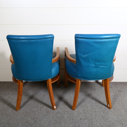 115 - A pair of Design America Spinneybeck Knickerbocker Handrail chairs in the manner of Gilbert Rohde, K... 