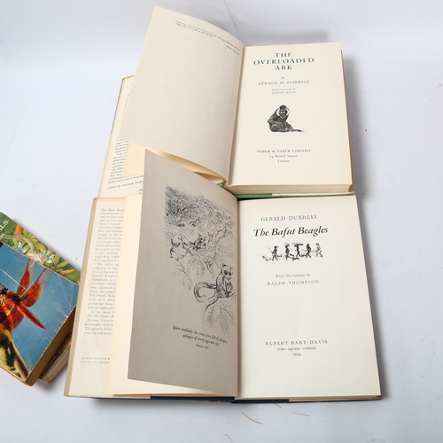 117 - Gerald Durrell, 3 x 1st edition books, The Overloaded Ark (Faber & Faber 1953), The Bafut Beagles (R... 