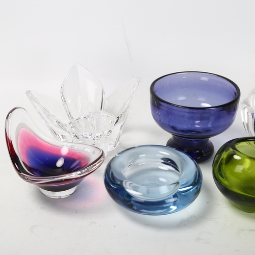 12 - 7 pieces of Scandinavian mid-century glass, including Holmgaard, Kosta Boda and Orrefors, some with ... 