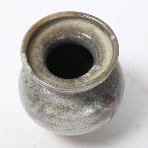 33 - Shoji Hamada (1894-1978) for St Ives/Leach Pottery, a stoneware vase with ash and Jun glaze, with St... 