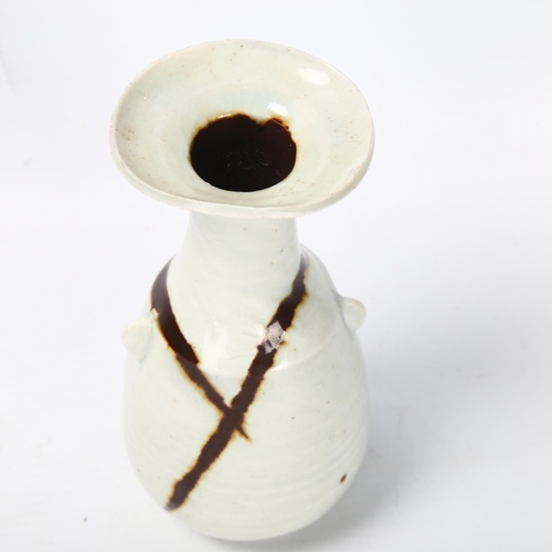 36 - Janet Leach (1918-1997), St Ives Pottery, a porcelain vase with iron slash through white glaze, pott... 