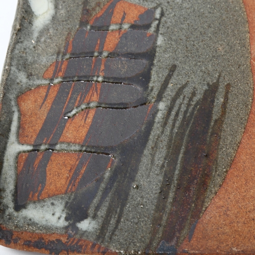 38 - Janet Leach (1918-1997), St Ives Pottery, a stoneware Japanese style slab dish, pottery and personal... 