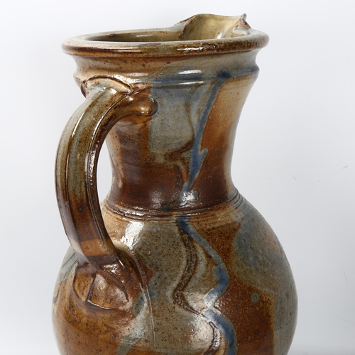 43 - Michael Casson (1925-2003), A monumental studio pottery salt glaze jug with brushwork decoration, ma... 