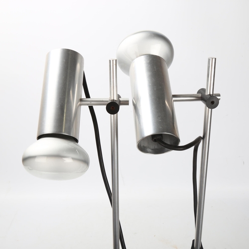 70 - A pair of 1970s' Aluminium clamp lamps in the style of Peter Nelson for Architectural Lighting, appr... 