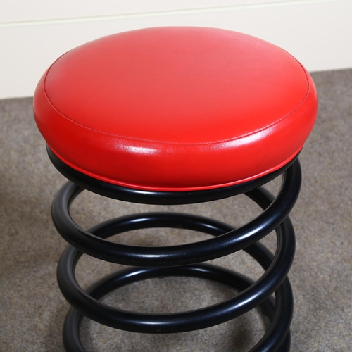 72 - A post-modern stool with heavy spring base, height 50cm