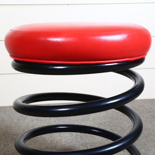 72 - A post-modern stool with heavy spring base, height 50cm