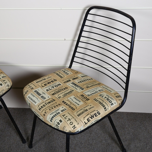 98 - Jean Louis Bonnant, a pair of French mid-century tubular steel chairs as used in the 1958 Jacques Ta... 