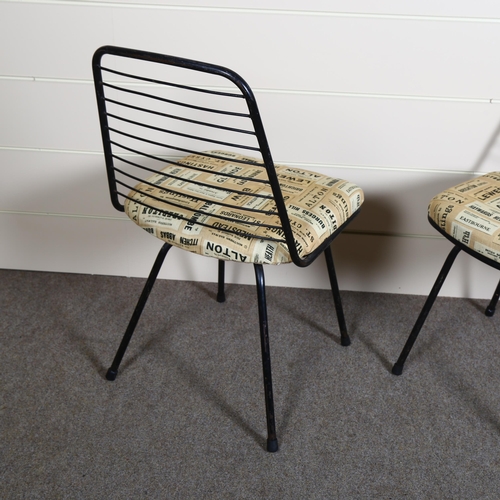 98 - Jean Louis Bonnant, a pair of French mid-century tubular steel chairs as used in the 1958 Jacques Ta... 