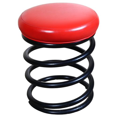 72 - A post-modern stool with heavy spring base, height 50cm