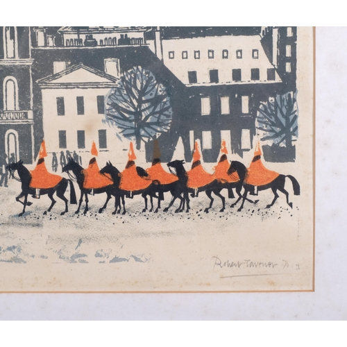 215 - Robert Tavener (1920 - 2004), Horse Guards Parade (no. 3), winter, screenprint, artist's proof, sign... 