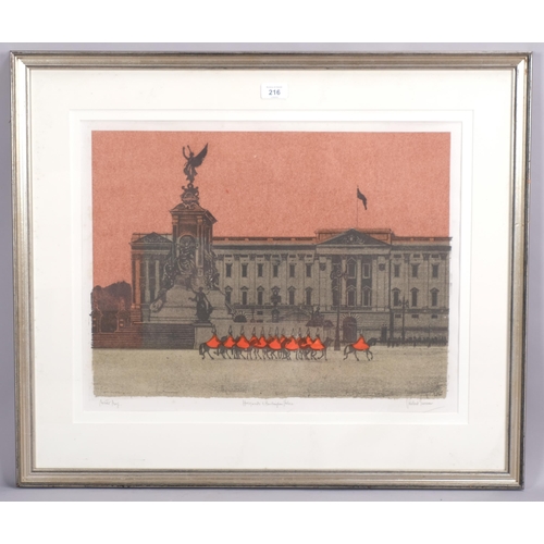 216 - Robert Tavener (1920 - 2004), Horse Guards and Buckingham Palace, screenprint, artist's proof, signe... 