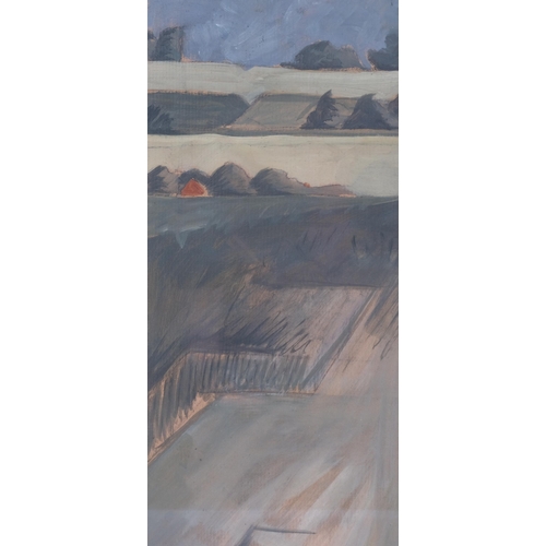 240 - Neil Eastell, 2 abstract landscapes, watercolour, 17cm x 37cm, framed