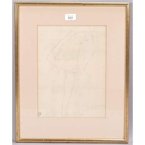 243 - **WITHDRAWN**  After Auguste Rodin, Mouvement De Danse, lithograph on Jacomet paper with blind stamp... 