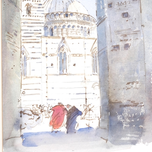 245 - Thomas Meddings, Sienna-The Duomo, watercolour, 36cm x 25cm, framed