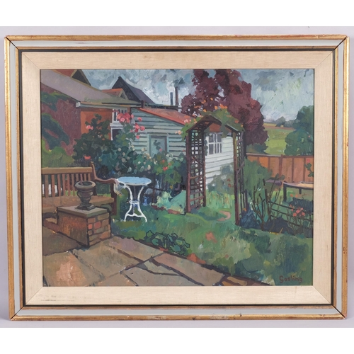 248 - Gosling, cottage garden scene, oil on board, signed, 60cm x 75cm, framed with Rowley Gallery framing... 