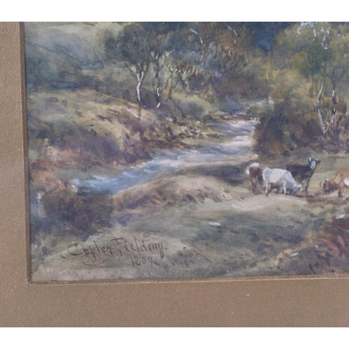 257 - Copley Fielding RWS, pair of extensive landscapes, watercolour, signed, 18cm x 25cm, framed