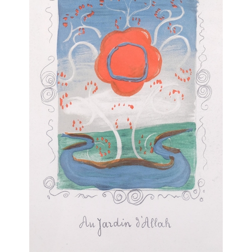 266 - Andre Derain (1880-1954), lithograph in colours on vellum paper, Au Jardin d’Allah, 23cm x 15cm, lit... 