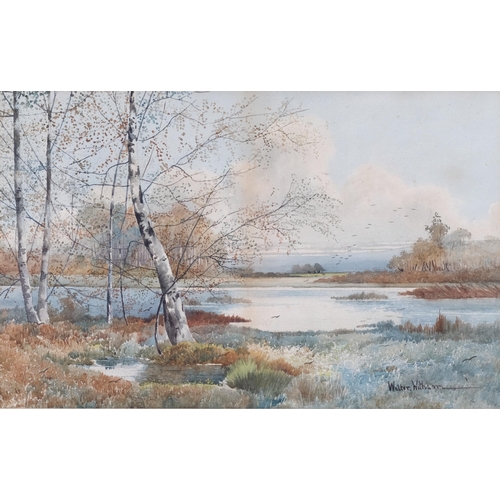 274 - Walter Witham (XIX-XX), watercolour on paper, Birches, signed, 25cm x 38.5cm, mounted, glazed and fr... 